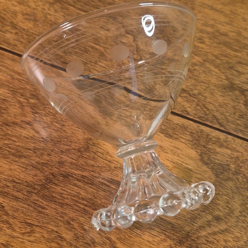 ANCHOR HOCKING Vintage Berwick "Boopie" Glasses Etched Circles and Bands, Set 5 - Picture 6 of 14